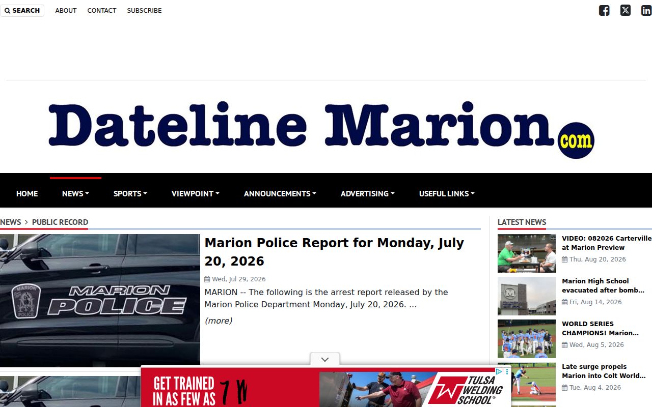 Marion police report archive for busted mugshot research